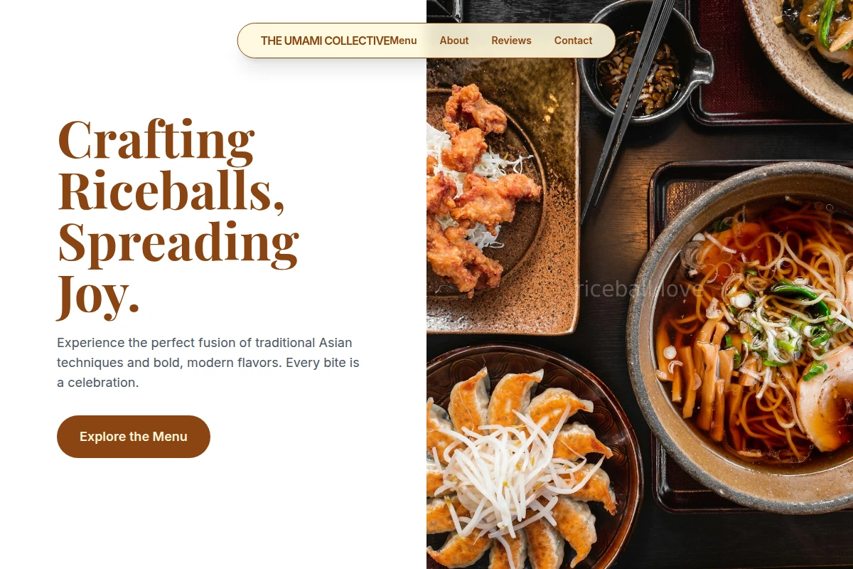 Minimalist Asian Fusion Food
